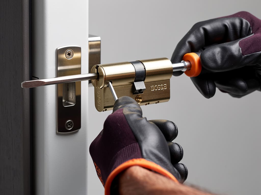 Montaggio di un cilindro europeo su una porta di sicurezza